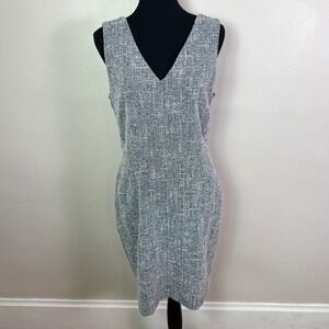 Banana Republic Textured Sheath Dress V Neck Sleeveless Business Casual Size 8